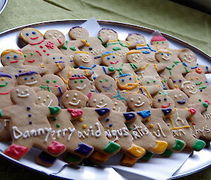 'Gingerbread men’ biscuit decorated with personal styles of expeditioners