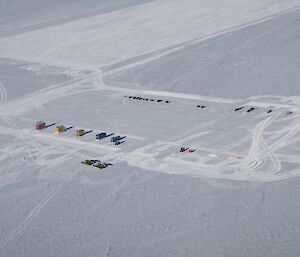 Aerial view of ski landing area