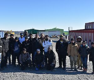 Group of Indian expeditioners pose in front of camera