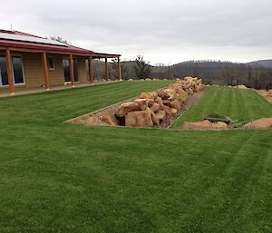 Photo of an expeditioner’s lawn at home in Tasmania