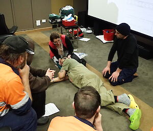 three expeditioners present on the subject of medical emergency response in the theatre