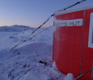 Field hut in foreground