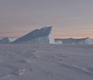 Iceberg stuck in sea ice