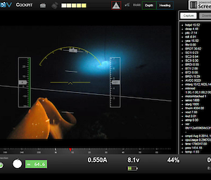 A stillshot taken of the display screen of the UAV by which the operator manouevres the craft