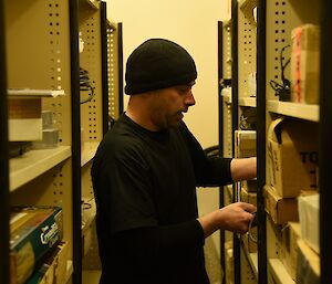 Expeditioner sorting storage racks.