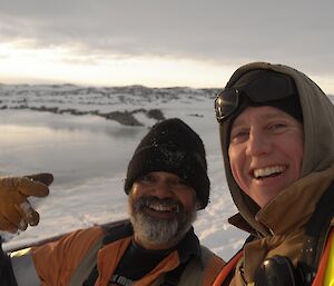 Two expeditioners taking a self portrait