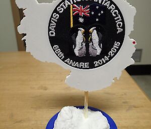 A 3D printed plastic model of the Antarctic continent