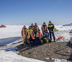 Indonesian and Davis Bureau of Meteorology staff posing for a photo