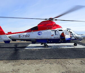 A Chinese helicopter on the helipad at Davis