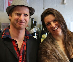 A male and female expeditioner at the dinner