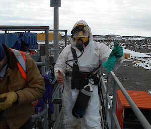 Darren White in full PPE
