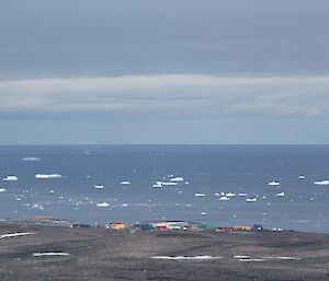 A view to the coast with Davis in the foreground