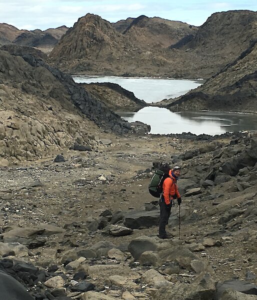 James Hamilton leading a group of expeditioners through the Vestfold Hills