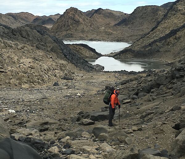 James Hamilton leading a group of expeditioners through the Vestfold Hills