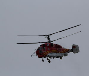 A Chinese helicopter in the air