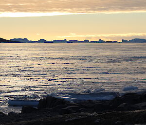 A view over Prydz Bay of the sea ice shown now as one large sheet of ice covering the ocean