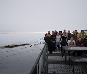 Happy Easter from the Winter 2016 Davis station team — group photo taken outside