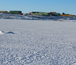 Davis from the sea ice in front of the station