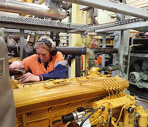 Jen Proudfoot working on one of the generators in the MPH