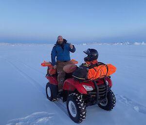 Darren White sitting on a quad bike while out on a recreational trip near Davis