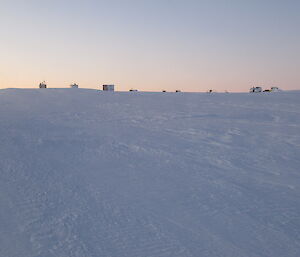 The infrastructure for the Davis skiway lined up to weather the winter up at Woop Woop on the plateau