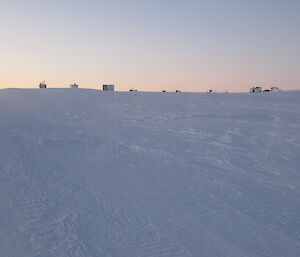 The infrastructure for the Davis skiway lined up to weather the winter up at Woop Woop on the plateau