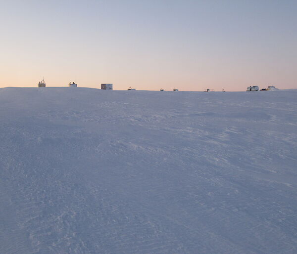 The infrastructure for the Davis skiway lined up to weather the winter up at Woop Woop on the plateau