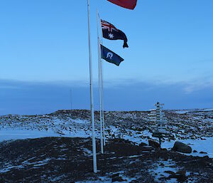 This week Davis flies the Aboriginal and Torres Strait Islands flag each side of the Australian flag in acknowledgment and support of National Reconciliation Week