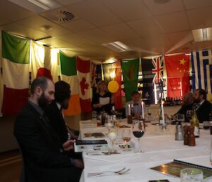 Ali Dean giving her Midwinter address at the formal evening meal