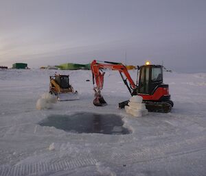 The machinery used to prepare the pool for the midwinter swim at Davis 2016