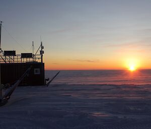 The calm before the storm and the first sunrise since the beginning of June up at Woop Woop