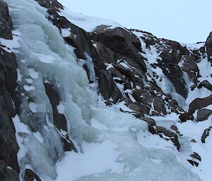 Frozen waterfall in the Vestfold Hills