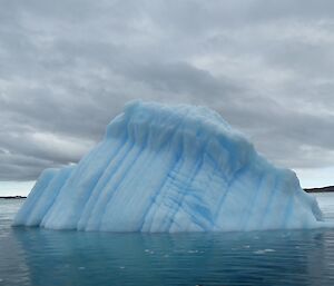 An iceberg lined with melt channels
