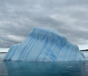 An iceberg lined with melt channels