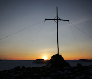 Sun setting over Bluff Island from the top of Anchorage Island