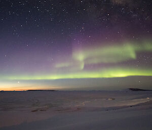 Aurora not long after sunset