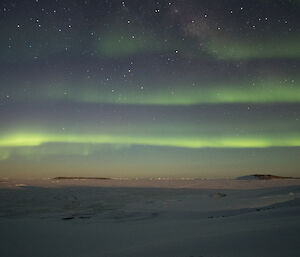 Multiple aurora arcs over Prydz Bay