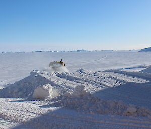 Snow all cleared from in front of Operations at Davis and a clear view of the sea ice once again