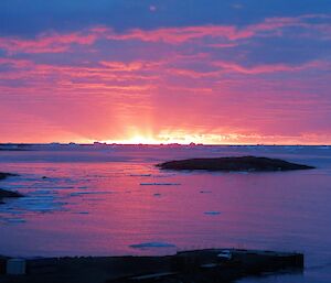 A colourful February sunset at Davis.