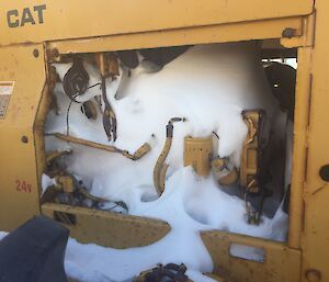 A snow-filled engine at Davis station