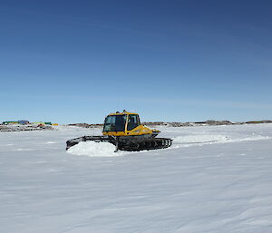 Chris grooming the skiway at Davis