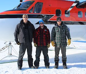 The KCS team Rodney Fishbrook, Reagan Schroeder and Eric Stowell at Davis skiway