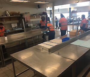 The kitchen benches and equipment being replaced after our spring clean at Davis