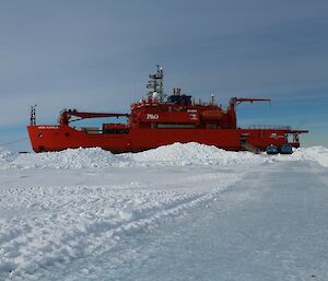 A view of the ice road to the ship