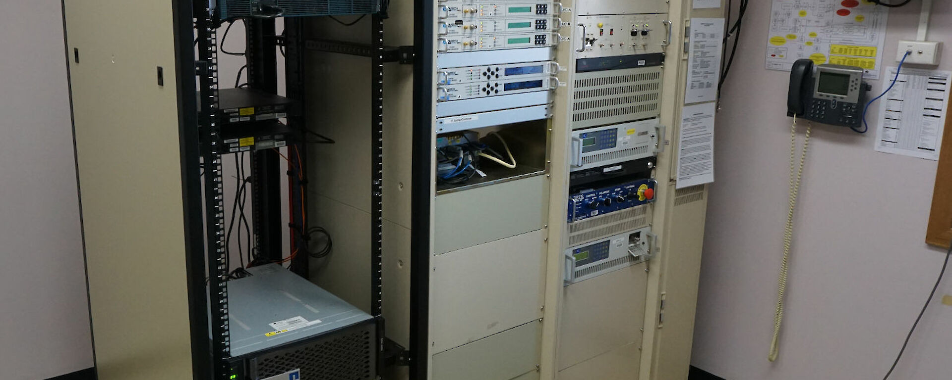 The computer panels that control the satellite.