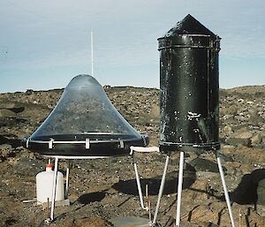 A solar still for collecting meteorological data from 1958.