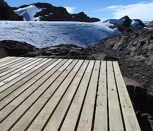 The finished deck, looking very well made, ready to receive the new hut.