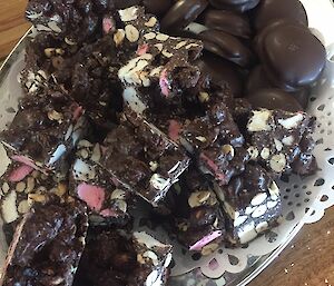 Some of the chef’s handmade treats: rocky road and marshmallow biscuits.