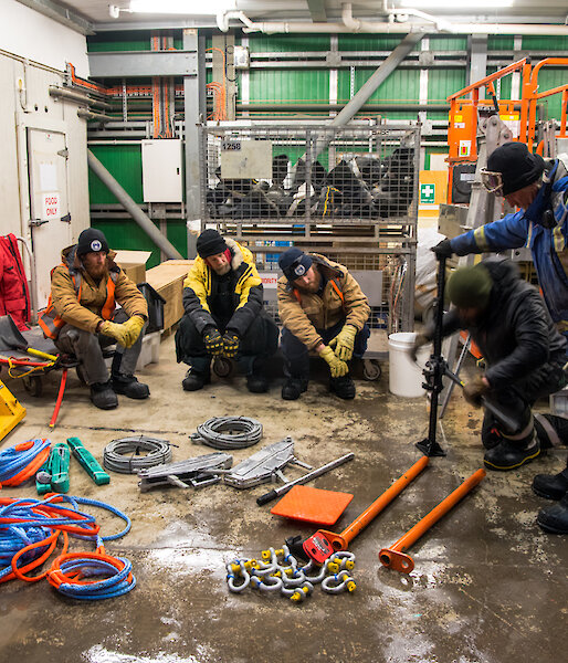 Learning about the recovery equipment carried on each Hägg.