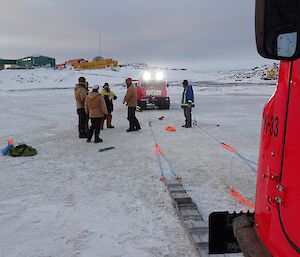 The gear all set in place to recover the red Hägg.